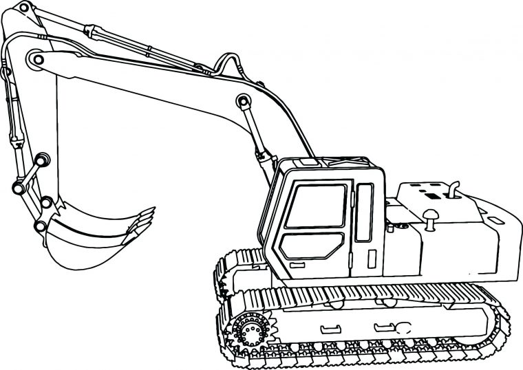 excavator coloring page free