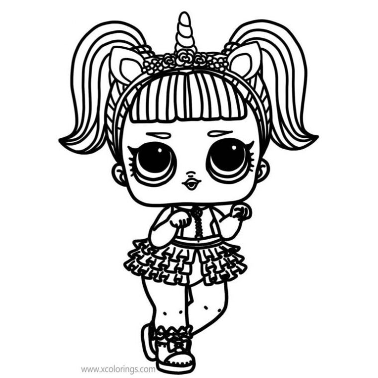 unicorn lol doll coloring page