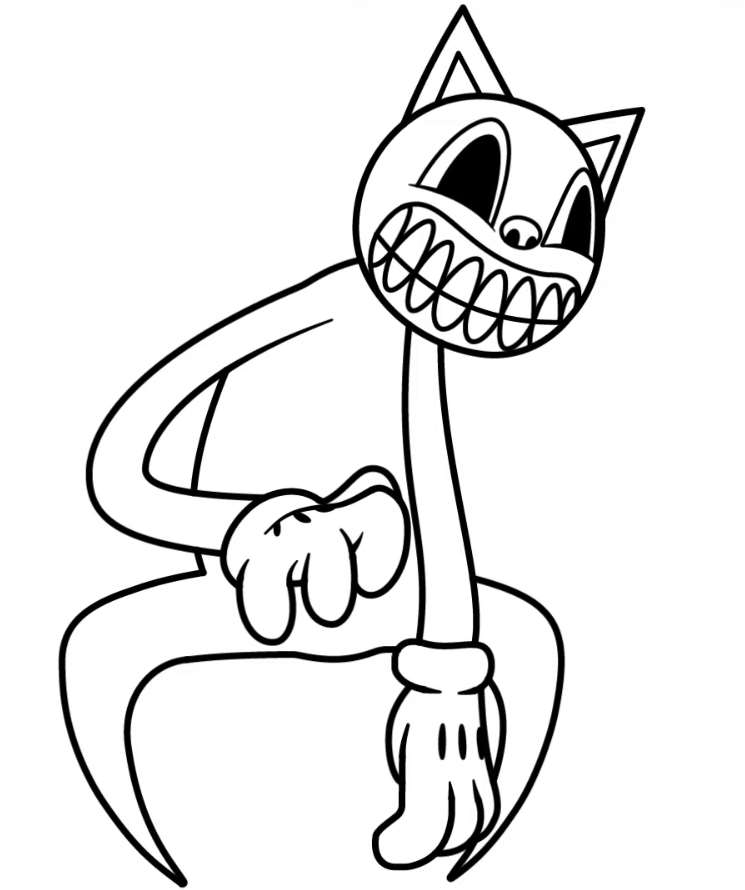 cartoon cat horror coloring pages