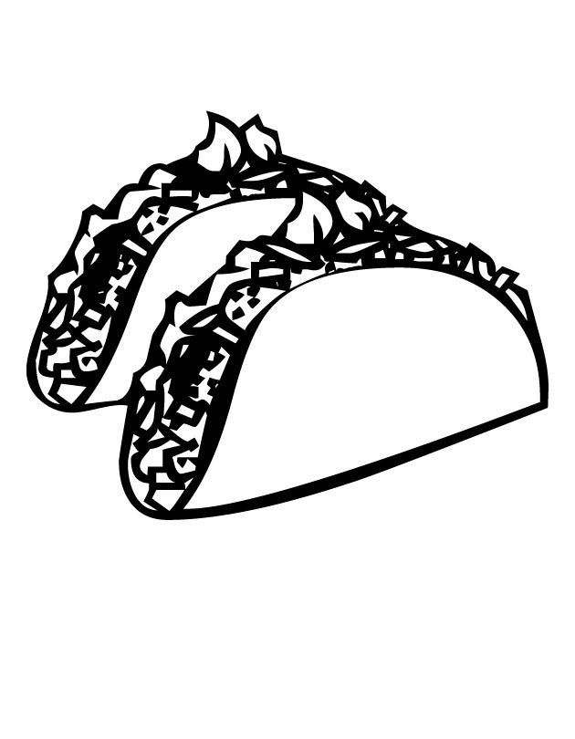 cute taco coloring page