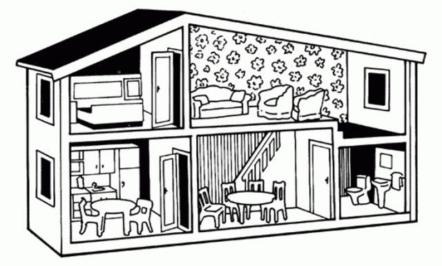 doll house coloring page doll house coloring page
