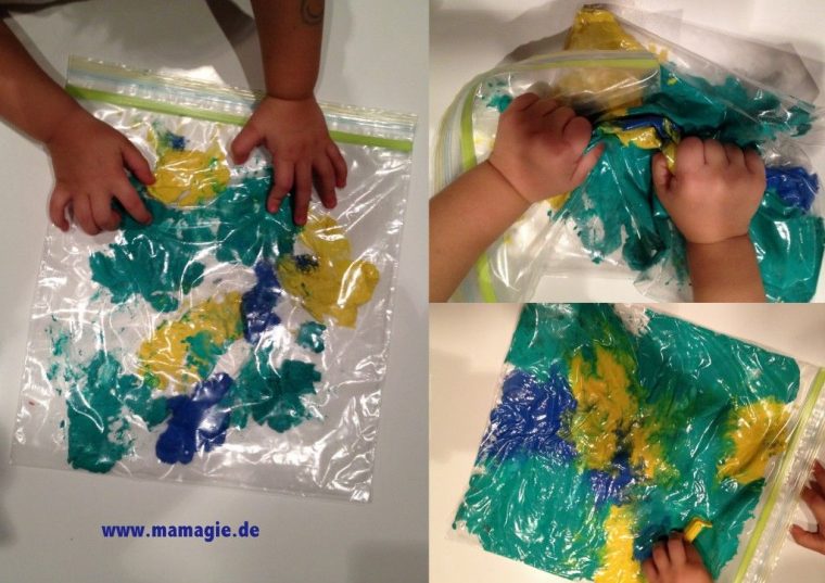 fingerfarben malen mit kleinkindern
