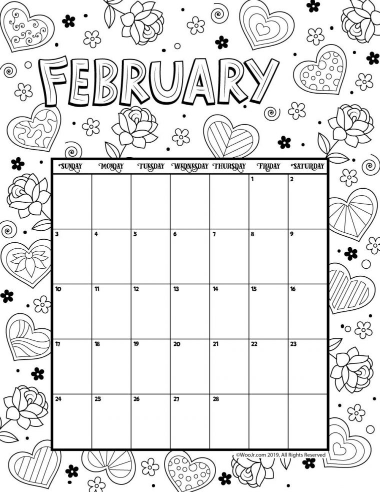 february coloring page