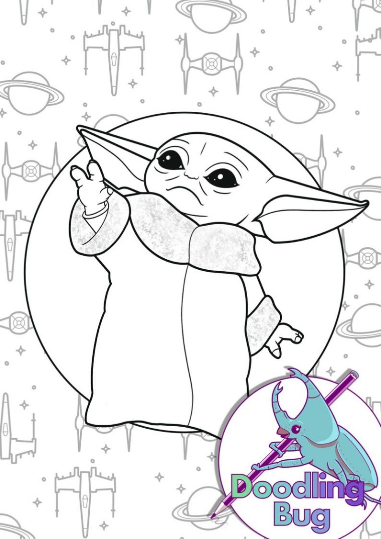 Bébé Yoda / La Page De Coloriage De Lenfant | Etsy encequiconcerne Coloriage Bebe 1 An