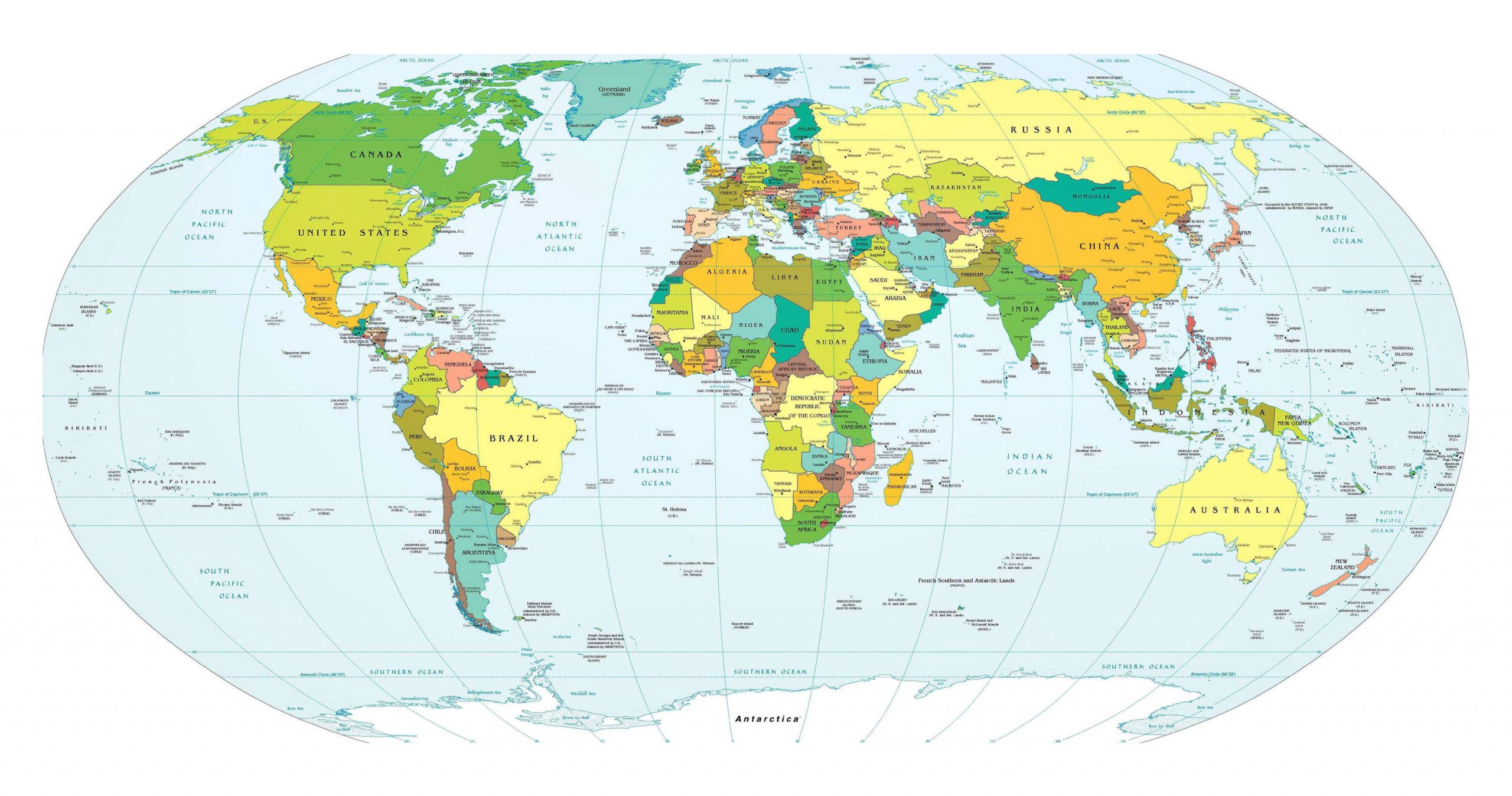 Carte Du Monde Détaillée Avec Pays Et Capitales encequiconcerne Mappemonde A Imprimer
