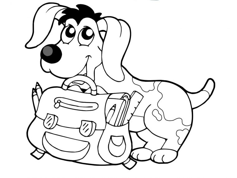 Coloriage À Imprimer De La Rentrée : Le Chien dedans Coloriage De Chien Trop Mignon A Imprimer