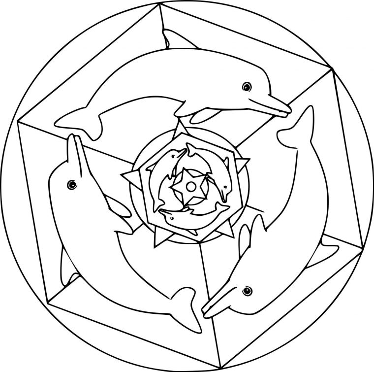 Coloriage A Imprimer Mandala Dauphin - Coloriage Imprimer intérieur Coloriage Mandala Dauphin