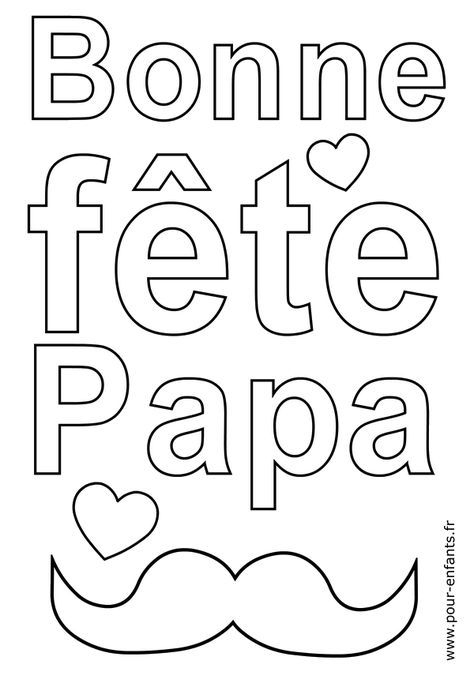 Coloriage Bonne Fete Papa Avec Moustaches À Imprimer Et à Dessin Anniversaire Papa