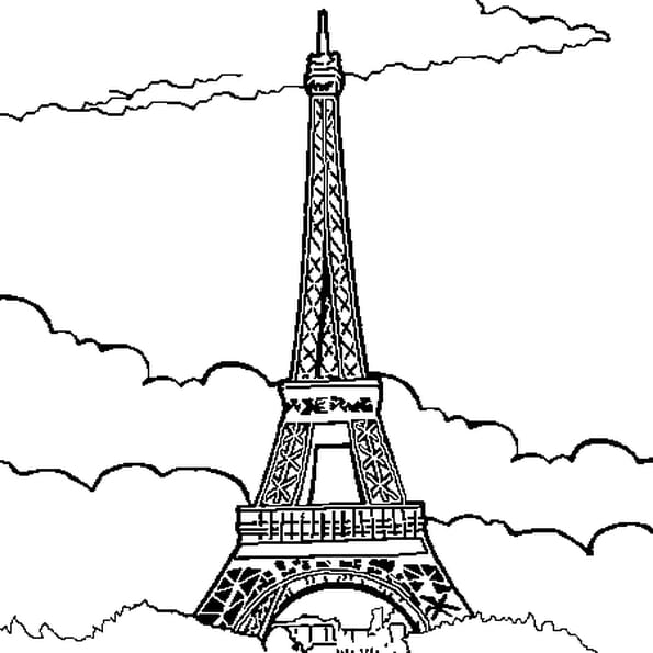 Coloriage La Tour Eiffel En Ligne Gratuit À Imprimer avec Comment Dessiner La Tour Eiffel