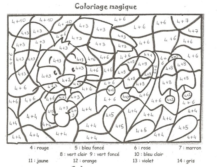 Coloriage Magique Cm2 À Colorier – Dessin À Imprimer tout Coloriage Magique Cm2 Fractions