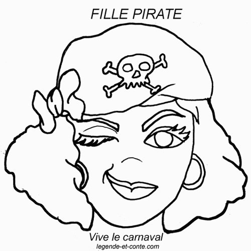 Coloriage Masque Fille Pirate Dessin Gratuit À Imprimer intérieur Coloriage Pirate Fille
