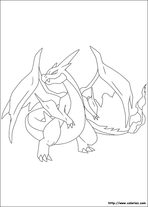 Coloriage – Mega-Dracaufeu Y dedans Coloriage Pokemon Dracaufeu