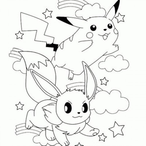 Coloriage Pokémons Pikachu Et Evoli Sous Les Nuages serapportantà Dessin Pokemon Evoli En Couleur Coloriage Pokémons Pikachu Et Evoli Sous Les Nuages serapportantà Dessin Pokemon Evoli En Couleur