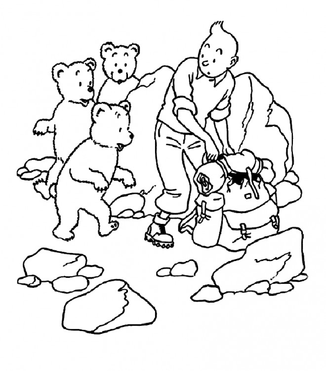 Coloriage Tintin Sur La Montagne Dessin Gratuit À Imprimer encequiconcerne Album Coloriage À Imprimer