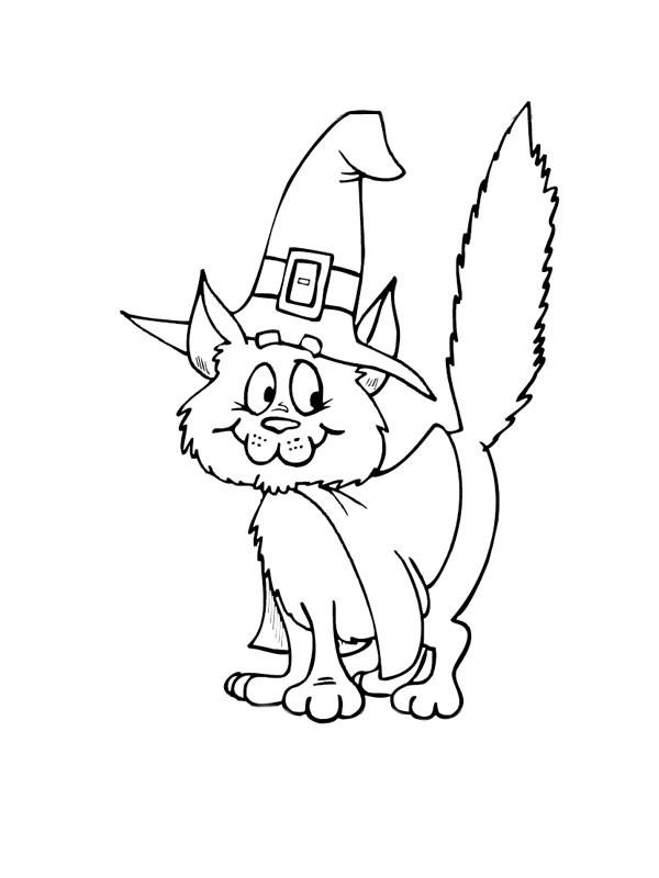 Coloriage Un Chat Sorcier Dessin Gratuit À Imprimer serapportantà Coloriage De Chaton À Imprimer