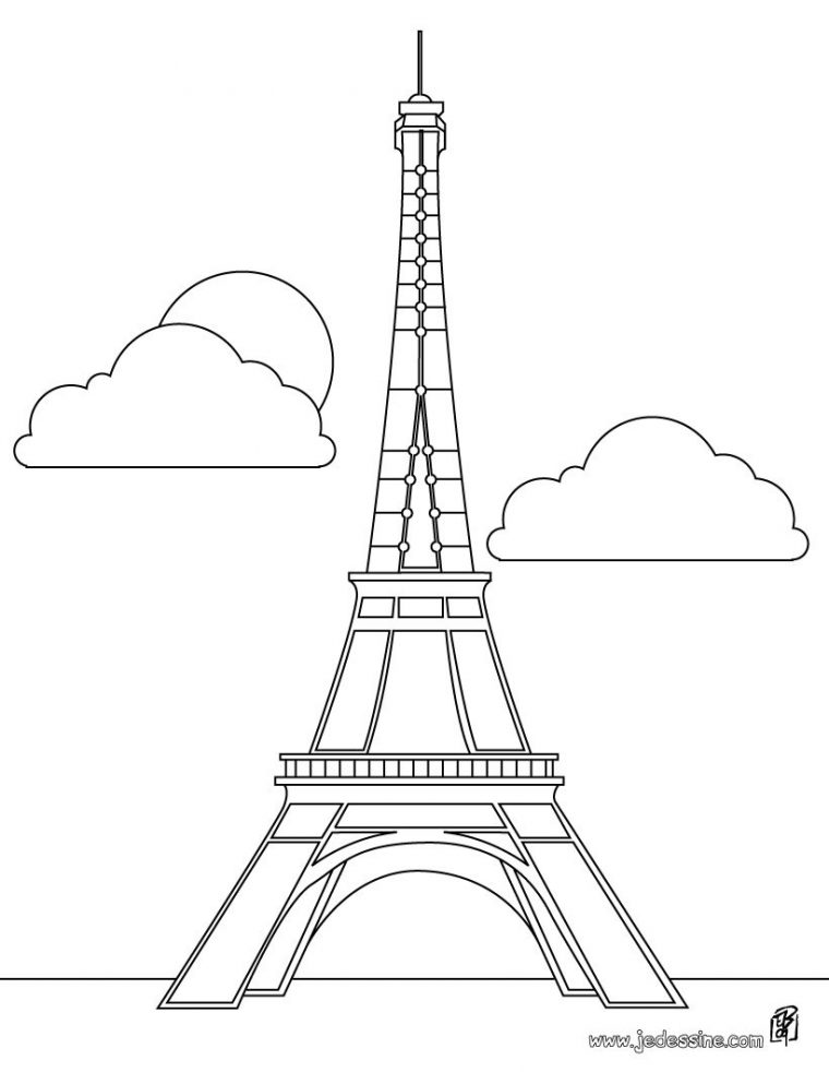 Coloriages Coloriage De La Tour Eiffel À Paris – Fr serapportantà Comment Dessiner La Tour Eiffel