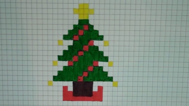 Comment Dessiner Un Sapin De Noël Pixel Art destiné Pixel Art Père Noël