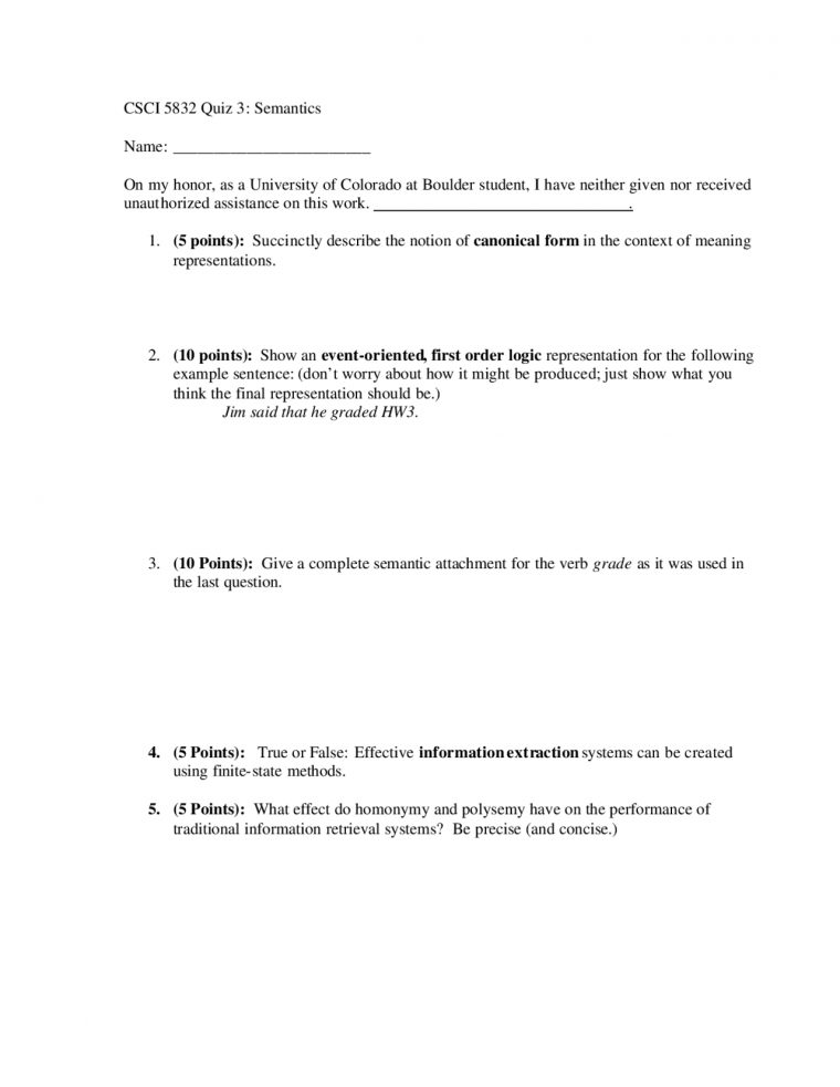 Computer Quiz For Grade 2 / Quiz 3 Semantics Natural encequiconcerne Docsity Downloader Online