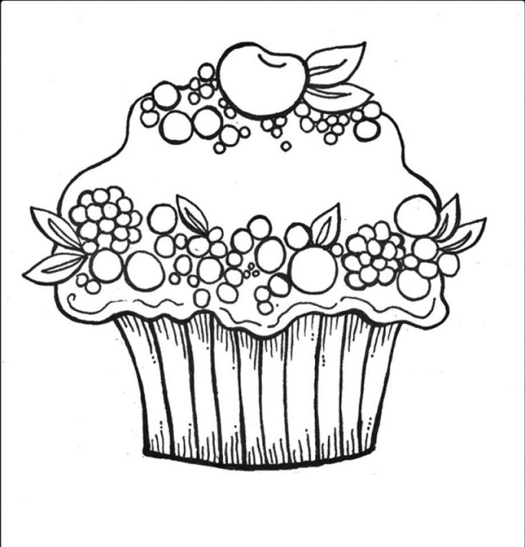 Dessin Cupcake : Coloriage À Imprimer – Moncupcake.fr serapportantà Coloriage Cupcake Kawaii