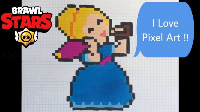 Dessin Polly Brawl Star intérieur Pixel Art Corbac