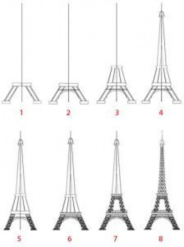 Dessin Tour Eiffel Étape Par Étape #Drawingtips # dedans Comment Dessiner La Tour Eiffel