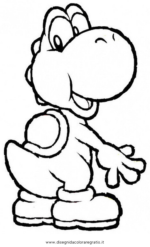 Disegno Yoshi_1: Personaggio Cartone Animato Da Colorare dedans Coloriage De Yoshi