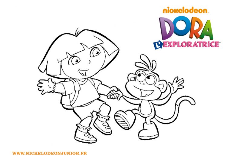 Dora Danse Avec Babouche intérieur Coloriage Tfou