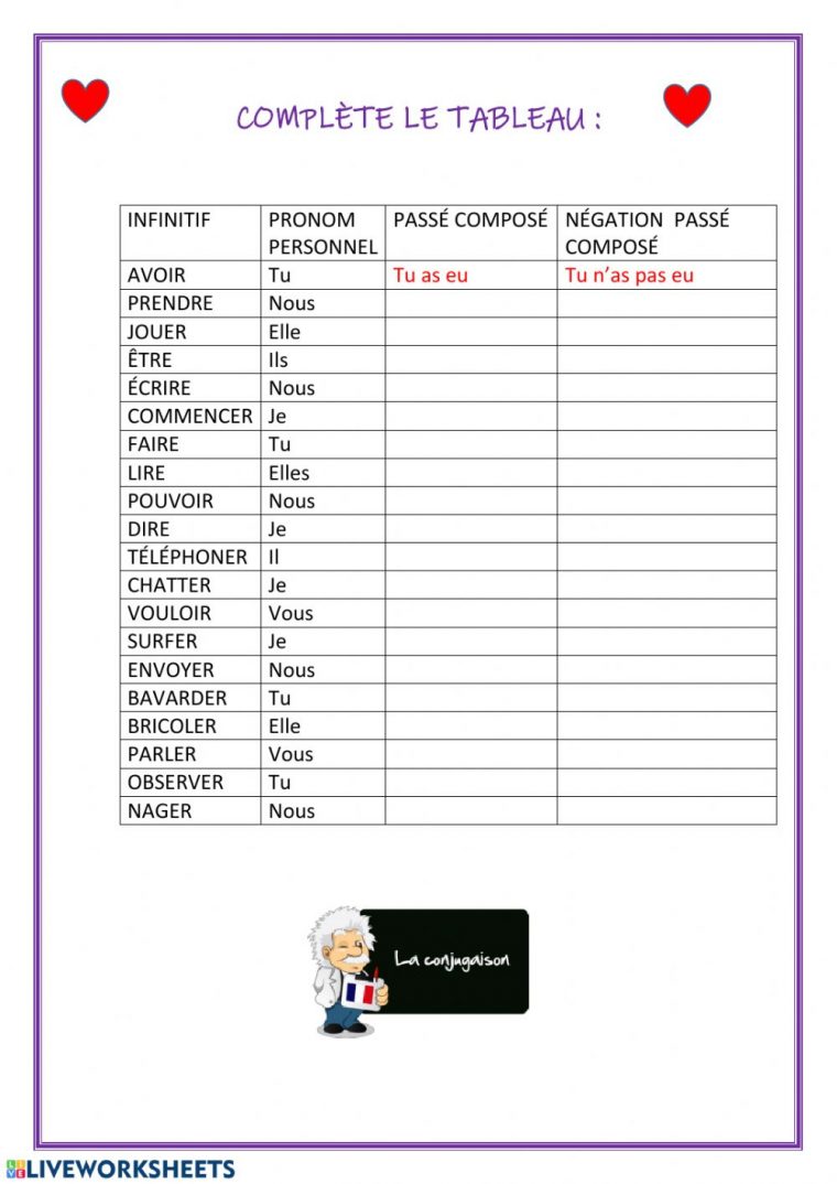 Ejercicio Online De Le Passé Composé pour Passe Compose Dormir Ejercicio Online De Le Passé Composé pour Passe Compose Dormir