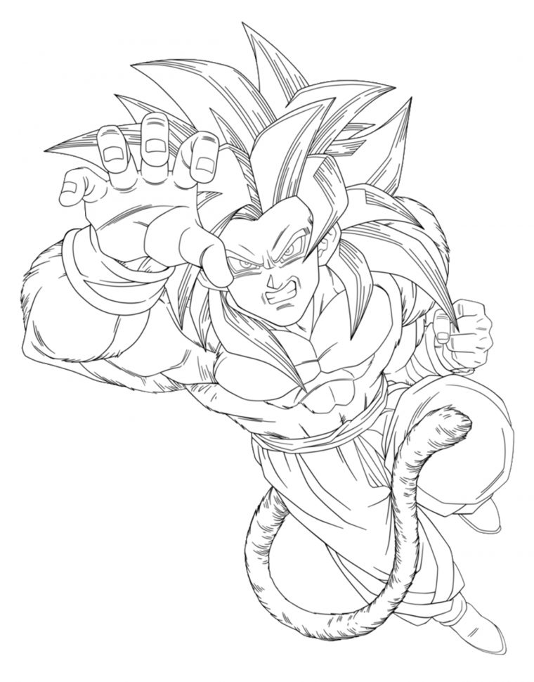 Facile Dragon Ball Gt Goku Super Saiyan 4Png – Coloriage avec Coloriage Gogeta