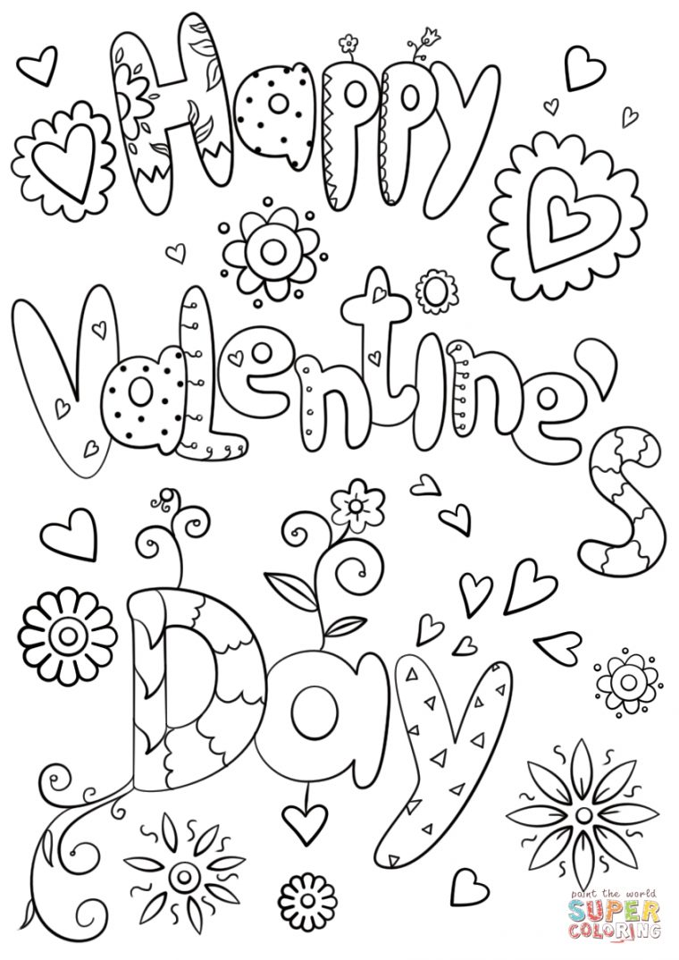 Happy Valentine'S Day Coloring Page From Valentine'S Day serapportantà Free Valentines Day Coloring Pages