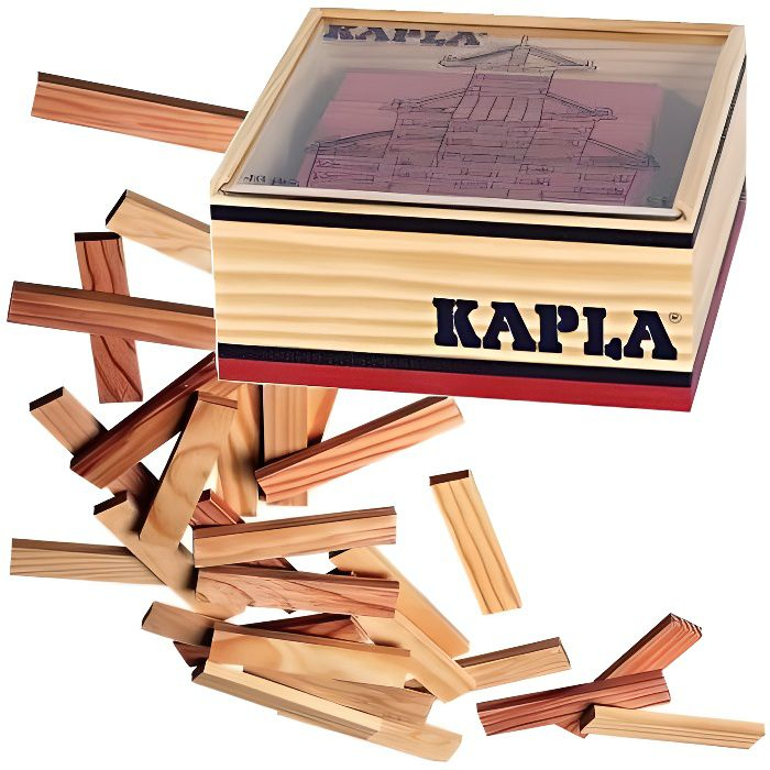 Kapla Coffret Bois 40 Planchettes – Rouge – Achat / Vente concernant Plan Kapla Facile