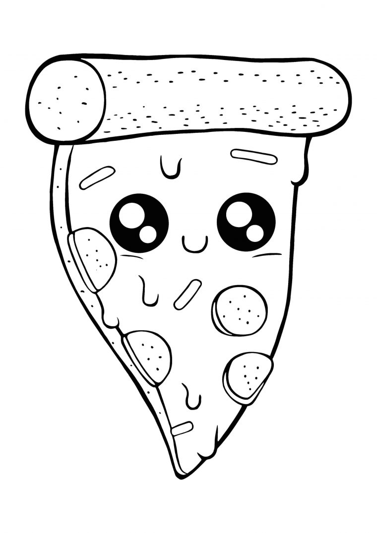 Kawaii Pizza Coloring Page | Stitch Coloring Pages, Kids pour Dessin Kawaii A Imprimer