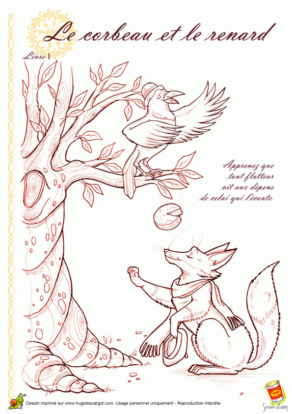 Le Corbeau Et Le Renard | Coloring Pages, Fairy Tale encequiconcerne Comment Dessiner Un Corbeau