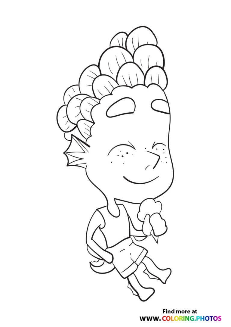 Luca Alberto In His Sea Form - Coloring Pages For Kids serapportantà Encanto Coloring Pages Printable