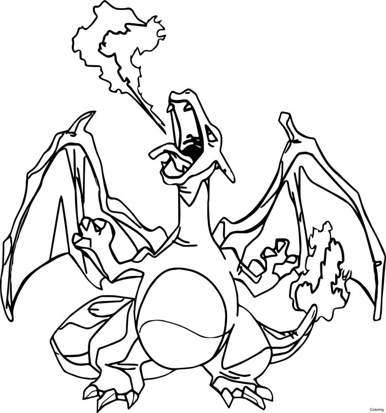 Mega Charizard X Coloring Page At Getcolorings | Free dedans Coloriage Pokemon Dracaufeu