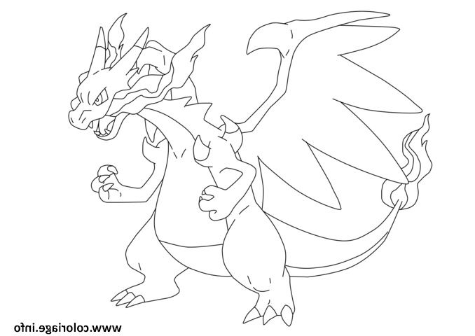 Mega Dracaufeu Ex Pokemon Coloriage Dessin #Dessinpokemon encequiconcerne Coloriage Pokemon Dracaufeu