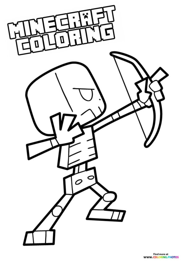 Minecraft Skeleton With A Bow – Coloring Pages For Kids avec Encanto Coloring Pages Printable