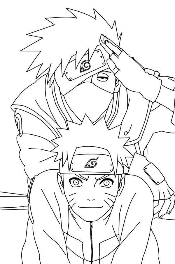Naruto And Kakashi Coloring Pages For Kids #G5S pour Coloriage Kakashi