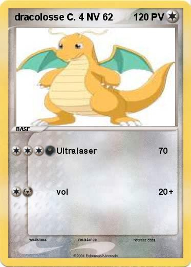 Pokémon Dracolosse C 4 Nv 62 62 – Ultralaser – Ma Carte dedans Coloriage Pokemon Dracolosse