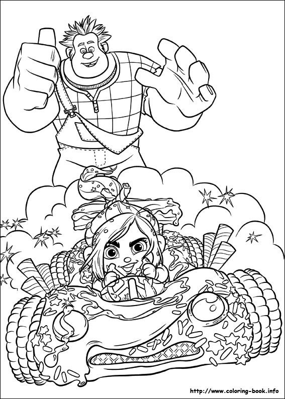 Ralph Watches Vanellope Driving Her Kart | Disney Coloring avec Coloriage Ralph