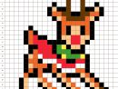 Rodolphe Renne De Noël - Pixel Art serapportantà Pixel Art Père Noël