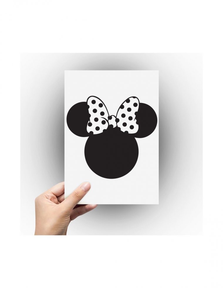 Sticker Petit Format Tête De Minnie. Stickers Muraux Déco à Tete Minnie A Imprimer