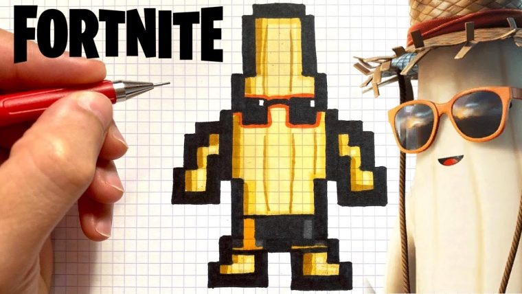 Tuto Dessin Banane D'Ete Skin Fortnite Pixel Art – pour Pixel Art Sucre D&#039;Orge