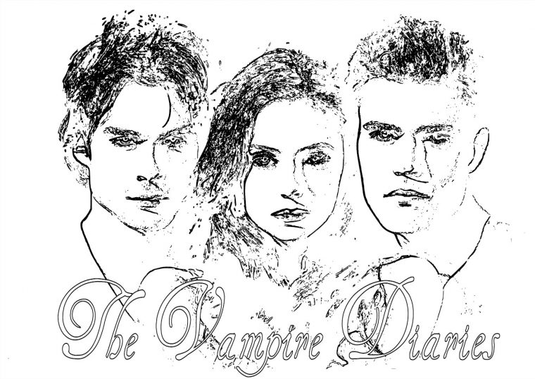 Vampire Diaries : Coloriage De La Série The Vampire serapportantà Coloriage Victorious