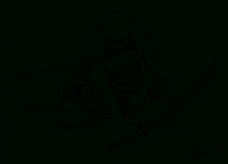 Zoro Lineart By Goku003 On Deviantart | Zoro, Shenron, Art serapportantà Coloriage One Piece Zoro