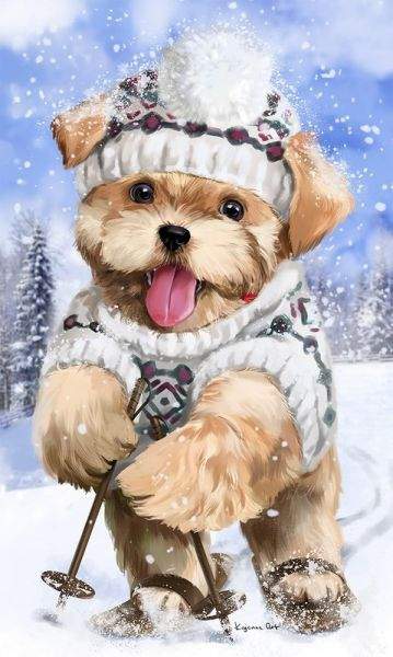 0_116746_663C5F1E_Xl | Illustration De Chien, Animaux De serapportantà Le Noel Des Animaux