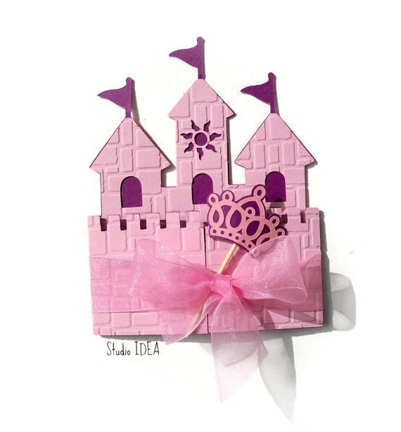 12 Prinzessin Schloss Einladungskarte Mit Krone Zauberstab avec Einladungskarte Krone