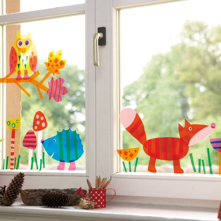 36 Besten Fensterdeko Bilder Auf Pinterest | Basteln Mit concernant Fensterdeko Basteln Mit Kindern