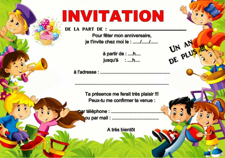 5 – 12 Ou 14 Cartes Invitation Anniversaire Enfant Jeu Ref tout Carte D Invitation Anniversaire À Imprimer