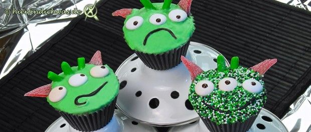 Alien-Cupcakes Backrezept Fuer Kinder Oder Eine Mottoparty avec Backrezepte Für Kinder